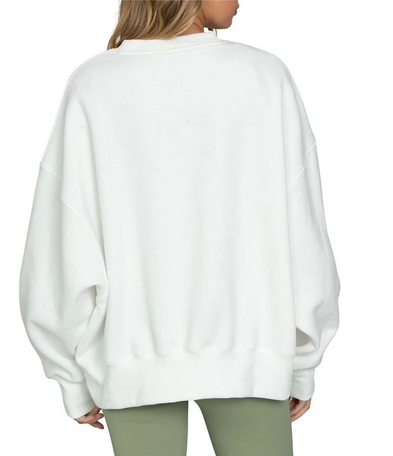 GOLD HINGE Coordinating Wide Arm Crew Neck Long Sleeve Logo Sweatshirt