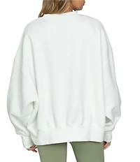 GOLD HINGE Coordinating Wide Arm Crew Neck Long Sleeve Logo Sweatshirt