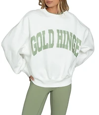 GOLD HINGE Coordinating Wide Arm Crew Neck Long Sleeve Logo Sweatshirt