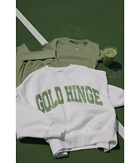 GOLD HINGE Coordinating Wide Arm Crew Neck Long Sleeve Logo Sweatshirt