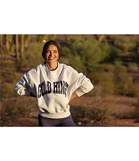 GOLD HINGE Wide Arm Crew Neck Long Sleeve Logo Sweatshirt