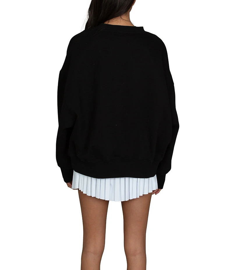 GOLD HINGE Coordinating Wide Arm Crew Neck Long Sleeve Logo Sweatshirt