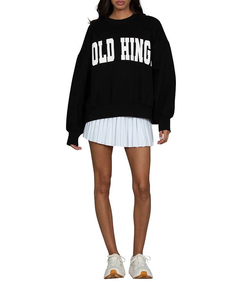 GOLD HINGE Coordinating Wide Arm Crew Neck Long Sleeve Logo Sweatshirt