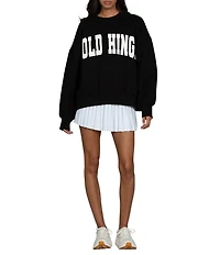GOLD HINGE Coordinating Wide Arm Crew Neck Long Sleeve Logo Sweatshirt