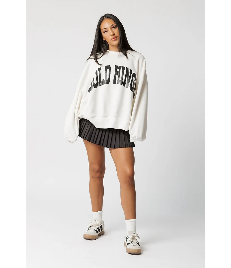 GOLD HINGE Coordinating Wide Arm Crew Neck Long Sleeve Logo Sweatshirt