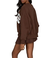 GOLD HINGE Coordinating Wide Arm Crew Neck Long Sleeve Logo Sweatshirt