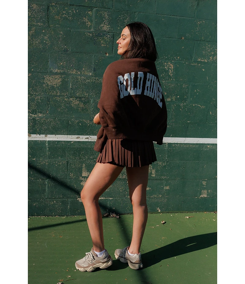 GOLD HINGE Coordinating Wide Arm Crew Neck Long Sleeve Logo Sweatshirt