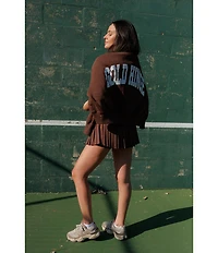 GOLD HINGE Coordinating Wide Arm Crew Neck Long Sleeve Logo Sweatshirt