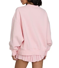 GOLD HINGE Coordinating Wide Arm Crew Neck Long Sleeve Logo Sweatshirt