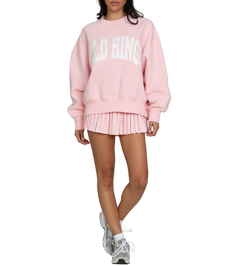 GOLD HINGE Coordinating Wide Arm Crew Neck Long Sleeve Logo Sweatshirt