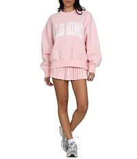 GOLD HINGE Coordinating Wide Arm Crew Neck Long Sleeve Logo Sweatshirt