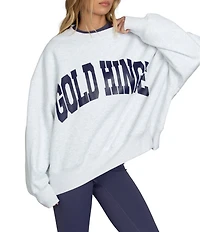 GOLD HINGE Coordinating Wide Arm Crew Neck Long Sleeve Logo Sweatshirt