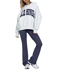 GOLD HINGE Coordinating Wide Arm Crew Neck Long Sleeve Logo Sweatshirt