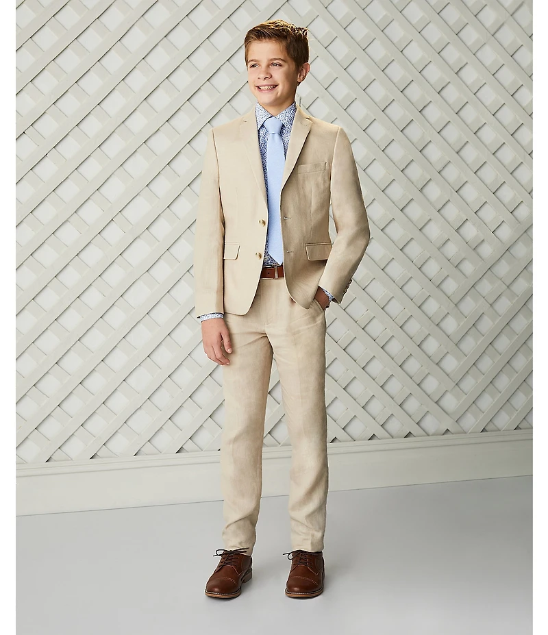 Class Club Big Boys Long Sleeve Non-Iron Point Collar Micro Floral Button Down Shirt