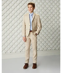 Class Club Big Boys Long Sleeve Non-Iron Point Collar Micro Floral Button Down Shirt