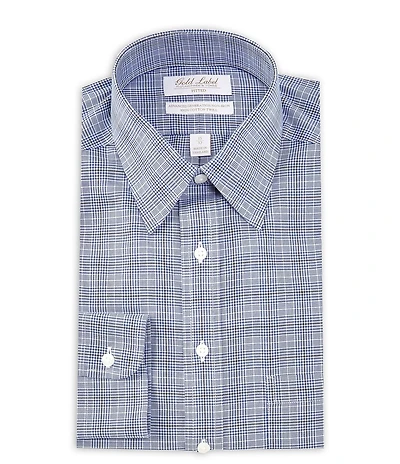 Gold Label Roundtree & Yorke Big & Tall Fitted Non-Iron Point Collar Twill Plaid Dress Shirt