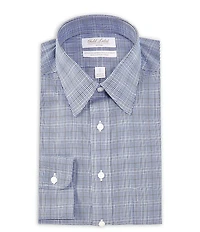 Gold Label Roundtree & Yorke Big & Tall Fitted Non-Iron Point Collar Twill Plaid Dress Shirt