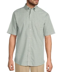 Gold Label Roundtree & Yorke Big & Tall Full Fit Non-Iron Short Sleeve Medium Plaid Poplin Sport Shirt