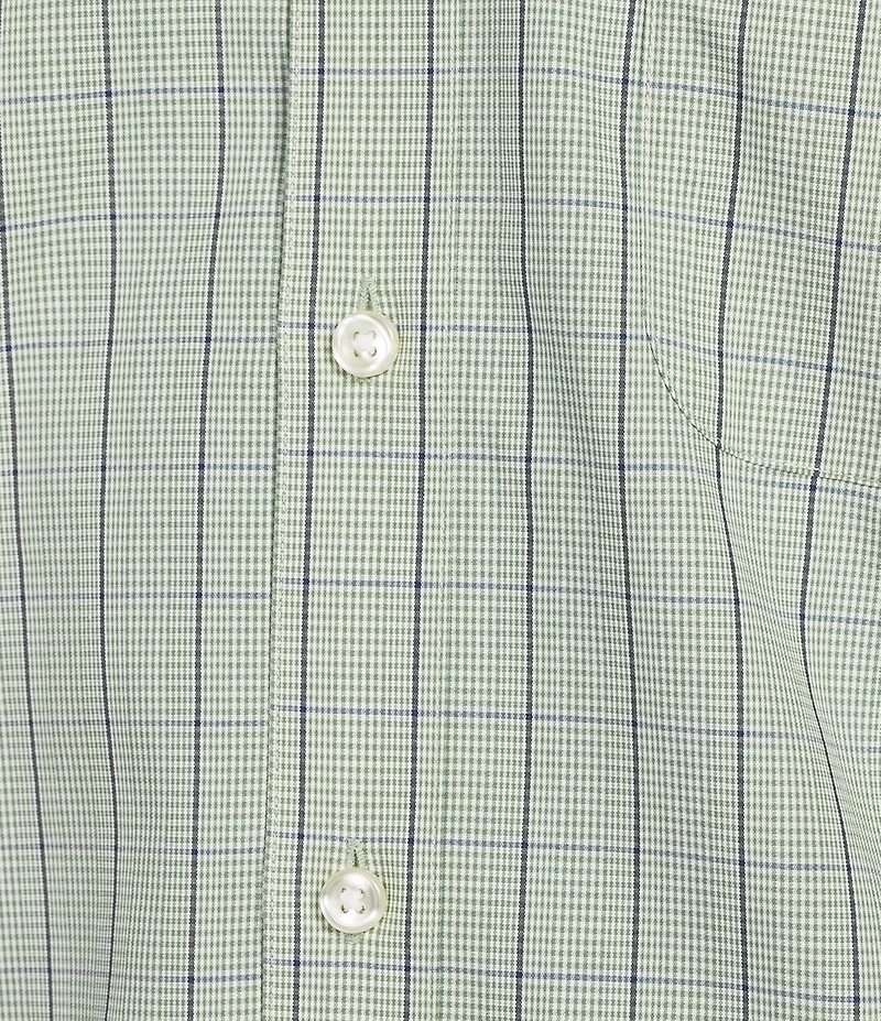 Gold Label Roundtree & Yorke Big & Tall Full Fit Non-Iron Short Sleeve Medium Plaid Poplin Sport Shirt