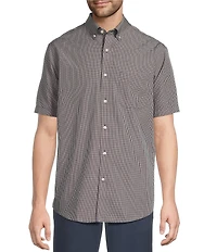 Gold Label Roundtree & Yorke Big & Tall Full Fit Non-Iron Short Sleeve Mini Plaid Poplin Sport Shirt