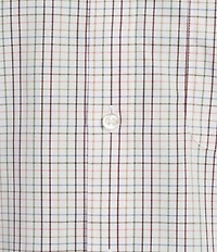Gold Label Roundtree & Yorke Big & Tall Full Fit Non-Iron Short Sleeve Small Plaid Poplin Sport Shirt