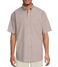 Gold Label Roundtree & Yorke Big & Tall Full Fit Non-Iron Short Sleeve Solid Dobby Sport Shirt