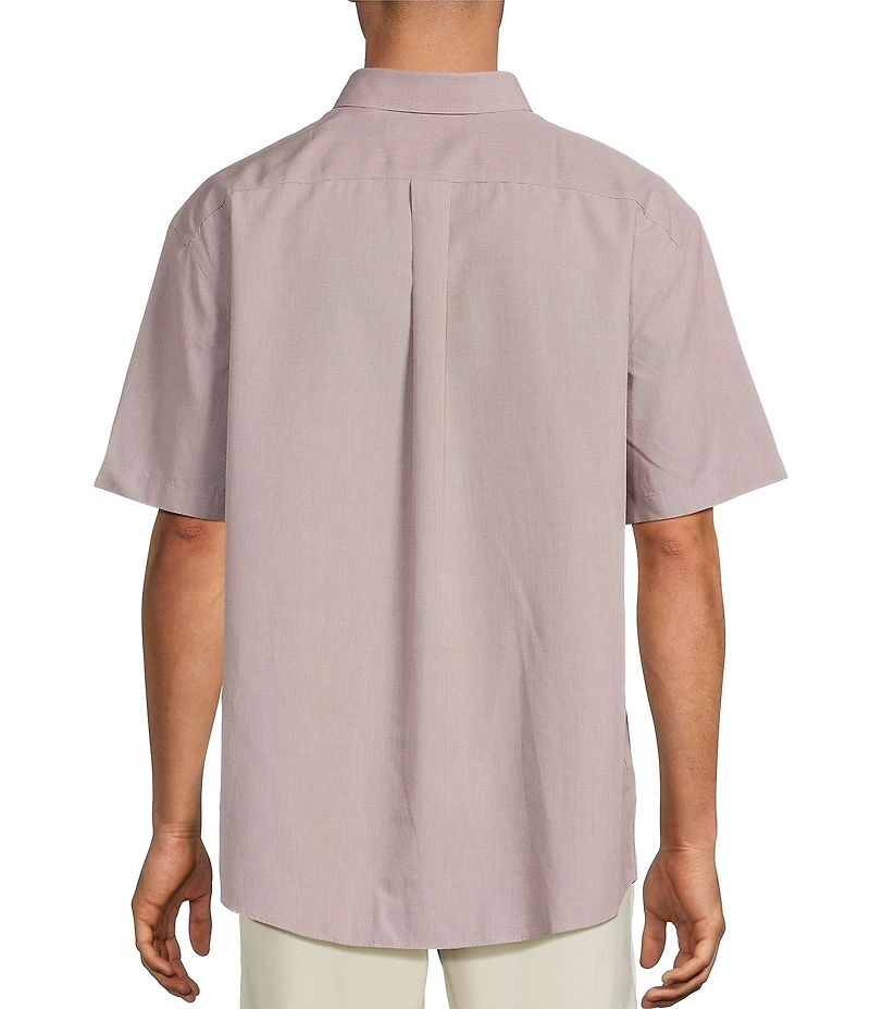 Gold Label Roundtree & Yorke Big & Tall Full Fit Non-Iron Short Sleeve Solid Dobby Sport Shirt