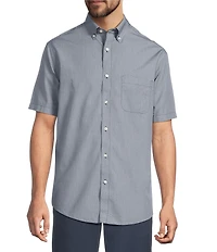 Gold Label Roundtree & Yorke Big & Tall Full Fit Non-Iron Short Sleeve Solid Dobby Sport Shirt