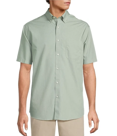 Gold Label Roundtree & Yorke Big & Tall Full Fit Non-Iron Short Sleeve Solid Dobby Sport Shirt