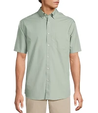Gold Label Roundtree & Yorke Big & Tall Full Fit Non-Iron Short Sleeve Solid Dobby Sport Shirt