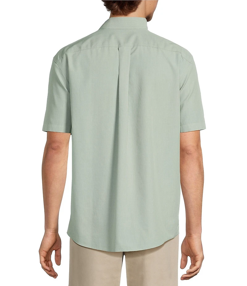 Gold Label Roundtree & Yorke Big & Tall Full Fit Non-Iron Short Sleeve Solid Dobby Sport Shirt