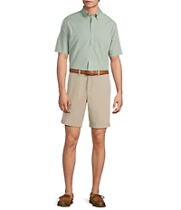 Gold Label Roundtree & Yorke Big & Tall Full Fit Non-Iron Short Sleeve Solid Dobby Sport Shirt