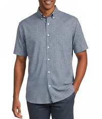 Gold Label Roundtree & Yorke Big & Tall Non-Iron Button Down Collar Short Sleeve Small Plaid Sport Shirt