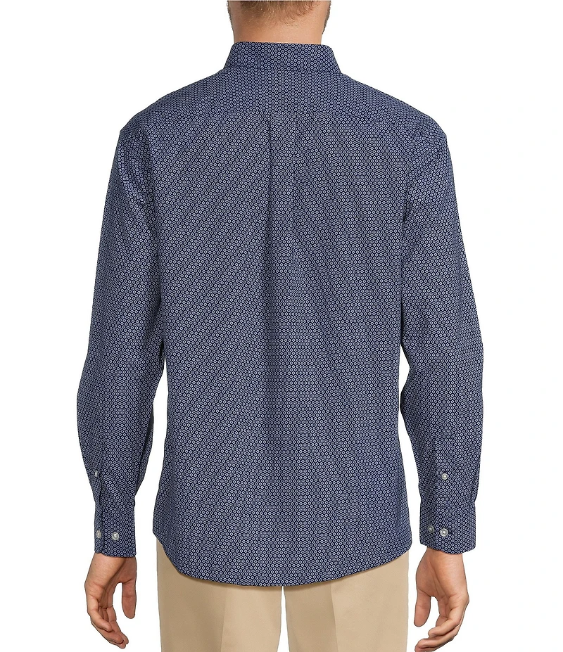 Gold Label Roundtree & Yorke Big & Tall Non-Iron Flower Print Poplin Sport Shirt