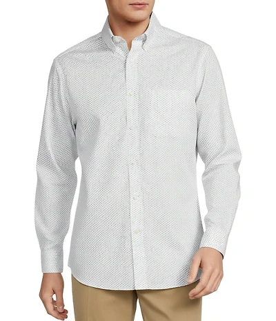 Gold Label Roundtree & Yorke Big & Tall Non-Iron Geometric Print Sport Shirt