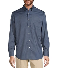 Gold Label Roundtree & Yorke Big & Tall Non-Iron Long Sleeve Diamond Print Sport Shirt
