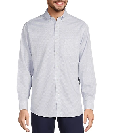 Gold Label Roundtree & Yorke Big & Tall Non-iron Long Sleeve Geo Dot Print Sport Shirt