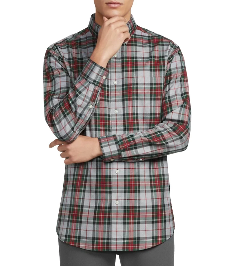 Gold Label Roundtree & Yorke Big & Tall Non-Iron Long Sleeve Large Plaid Sport Shirt