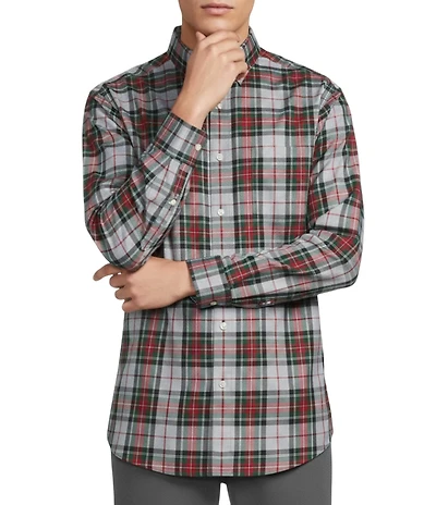 Gold Label Roundtree & Yorke Big & Tall Non-Iron Long Sleeve Large Plaid Sport Shirt