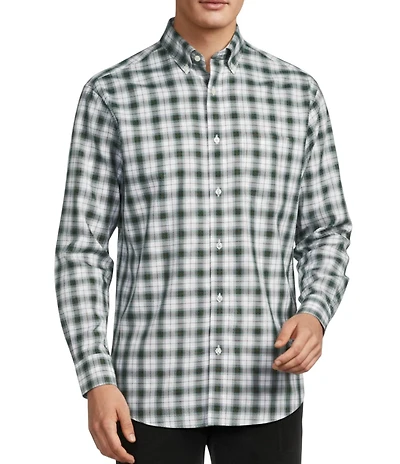 Gold Label Roundtree & Yorke Big & Tall Non-Iron Long Sleeve Medium Plaid Sport Shirt