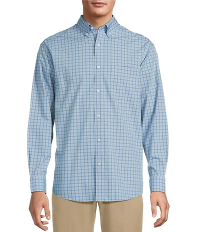 Gold Label Roundtree & Yorke Big & Tall Non-Iron Long Sleeve Plaid Sport Shirt