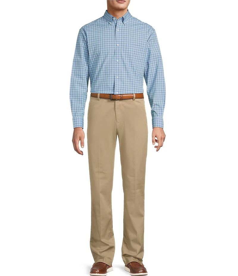 Gold Label Roundtree & Yorke Big & Tall Non-Iron Long Sleeve Plaid Sport Shirt