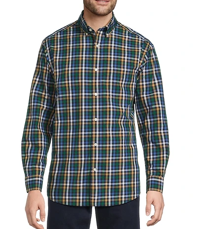 Gold Label Roundtree & Yorke Big & Tall Non-Iron Long Sleeve Pop Check Sport Shirt