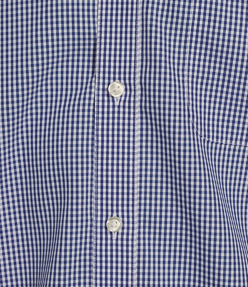 Gold Label Roundtree & Yorke Big & Tall Non-Iron Long Sleeve Small Checked Print Sport Shirt