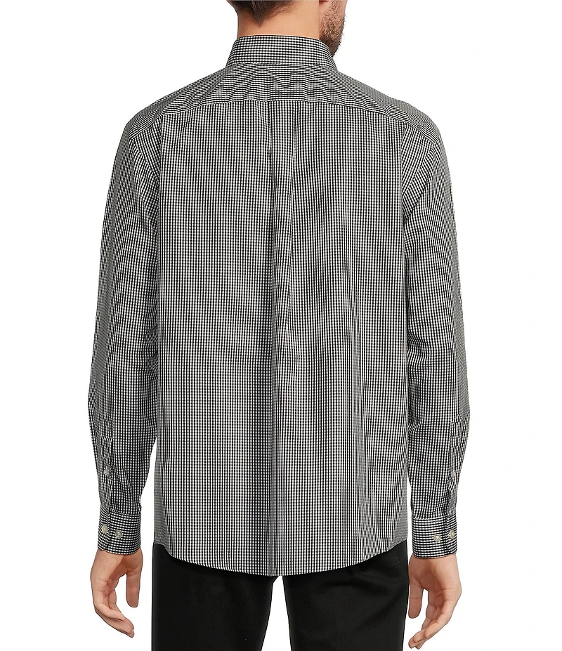 Gold Label Roundtree & Yorke Big & Tall Non-Iron Long Sleeve Small Checked Print Sport Shirt