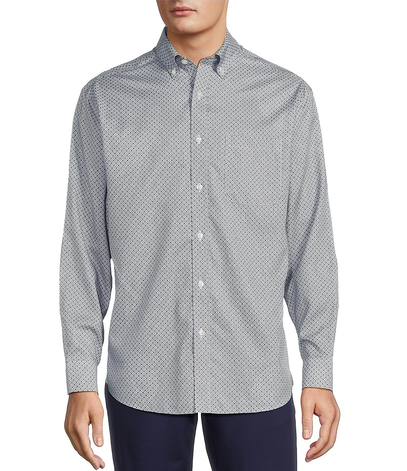 Gold Label Roundtree & Yorke Big & Tall Non-Iron Long Sleeve Star Print Sport Shirt