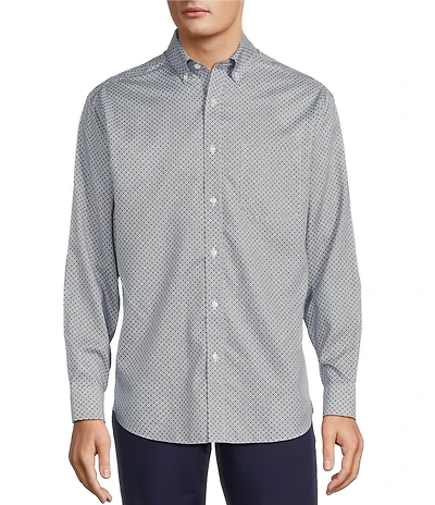 Gold Label Roundtree & Yorke Big & Tall Non-Iron Long Sleeve Star Print Sport Shirt