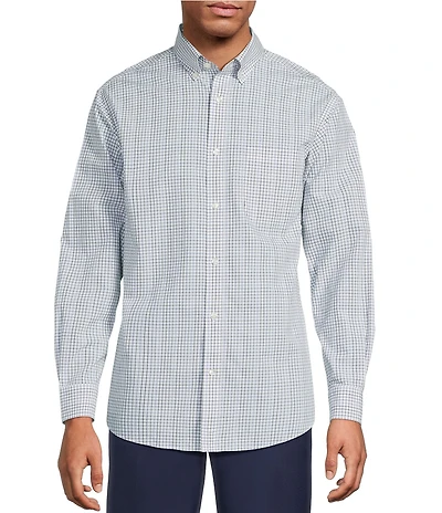 Gold Label Roundtree & Yorke Big & Tall Non-Iron Long Sleeve Windowpane Sport Shirt
