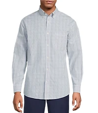 Gold Label Roundtree & Yorke Big & Tall Non-Iron Long Sleeve Windowpane Sport Shirt