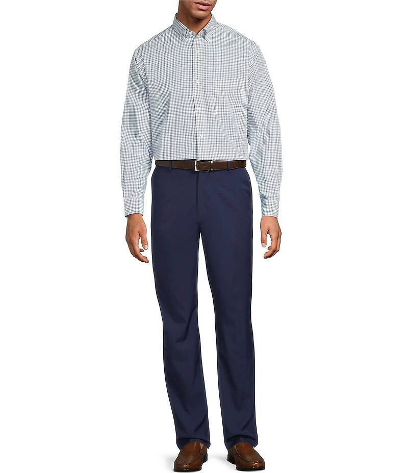 Gold Label Roundtree & Yorke Big & Tall Non-Iron Long Sleeve Windowpane Sport Shirt